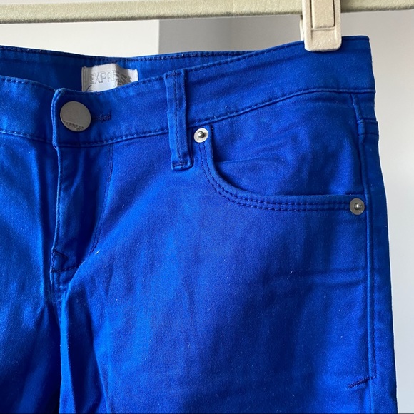 Express bright blue skinny jeans - Picture 2 of 6